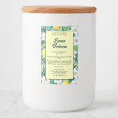 レモンと白い花の防水化粧品ラベル フードラベル (正面)