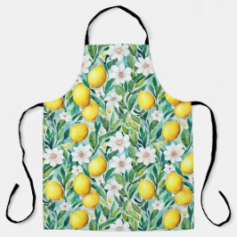 レモンと白い花 – フランスの Country Decor エプロン