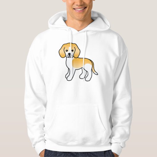 レモンと白のキュートなキャラクタービーグル犬 パーカ (正面)