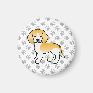 レモンと白のビーグルのかわいい漫画の犬 マグネット