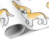 レモンと白のビーグル犬 ラッピングペーパー (ロールコーナー)