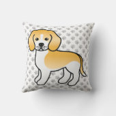 レモンと白のビーグル かわいいキャラクターの犬と足 クッション (裏面)
