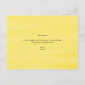 レモンと緑が私の花嫁のカードになる 案内ポストカード (裏面)