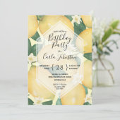 レモンと緑のバースデーパーティ招待状 (スタンド正面)