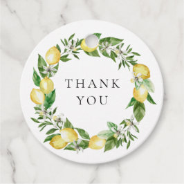 レモンと緑のリース結婚の感謝 フェイバータグ