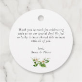 レモンと緑のリース結婚の感謝 フェイバータグ (裏面)