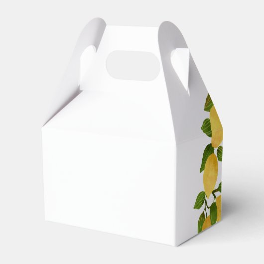 レモンと緑のリース結婚式の引き出物ボックス フェイバーボックス (裏面サイド)