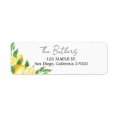 レモンと緑の差出人住所ラベル ラベル (正面)