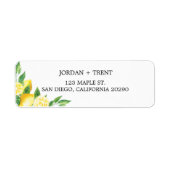 レモンと緑の差出人住所ラベル ラベル (正面)