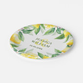 レモンと緑の水の結婚色パーソナライズされた ペーパープレート (アングル)
