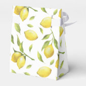 レモンと緑の水の色のギフト結婚ズ フェイバーボックス (裏面サイド)