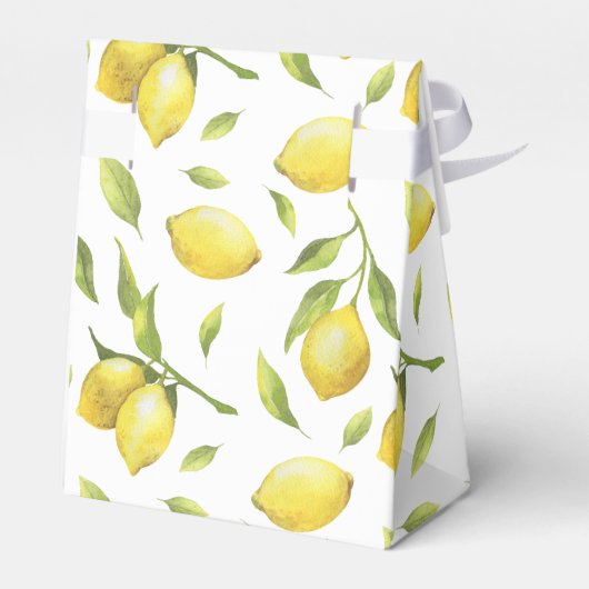 レモンと緑の水の色のギフト結婚ズ フェイバーボックス (裏面サイド)