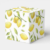 レモンと緑の水の色のギフト結婚ズ フェイバーボックス (裏面サイド)