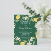 レモンと緑の水の色ブランチ&バブリー 招待状 (スタンド正面)