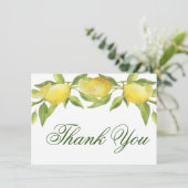 レモンと緑の水彩 サンキューカード (スタンド正面)