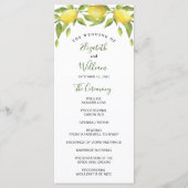 レモンと緑の水結婚色の儀式 プログラム (正面)