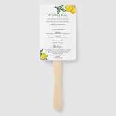 レモンと緑の結婚式のプログラムファン ハンドファン (裏面)