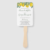 レモンと緑の結婚式のプログラムファン ハンドファン (正面)