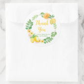 レモンと緑の赤ちゃんシャワーありがとう ラウンドシール (バッグ)