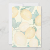 レモンと緑の赤ちゃんシャワー 招待状 (裏面)