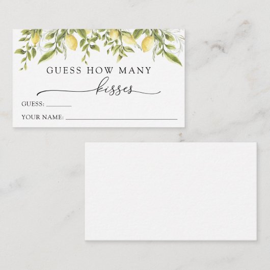 レモンと緑はどれくらいのキス エンクロージャーカード (正面/裏面)