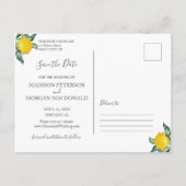 レモンと緑は日付はがきを保存する 案内ポストカード (裏面)