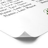 レモンと緑8テーブル結婚のシーティングチャート ポスター (角)