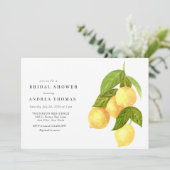 レモンと緑 |植物学ブライダルシャワー 招待状 (スタンド正面)