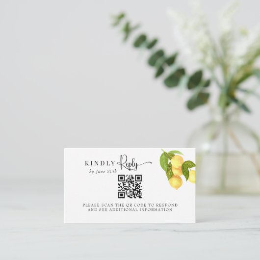レモンと緑 | RSVP エンクロージャーカード (スタンド正面)