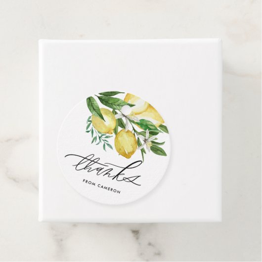 レモンと花のサマー ベイビー シャワー 感謝祭 フェイバータグ (インサイチュ)