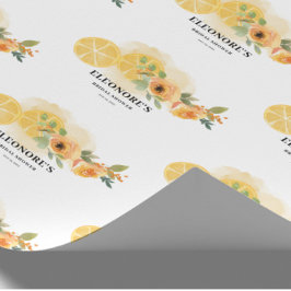 レモンと花のブライズシャワー ラッピングペーパー