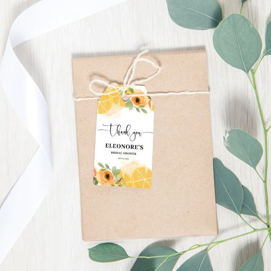 レモンと花のブライダルシャワー ギフトタグ