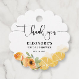 レモンと花のブライダルシャワー フェイバータグ