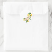 レモンと花を水彩で彩る ラウンドシール (バッグ)