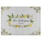 レモンと花フローラ植物姓 カッティングボード (正面)