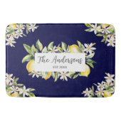 レモンと花フローラ植物姓 バスマット (正面)