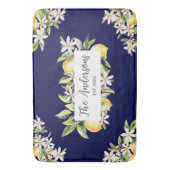 レモンと花フローラ植物姓 バスマット (正面縦)