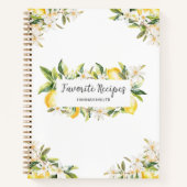 レモンと花フローラ植物学レシピ書 ノートブック (正面)