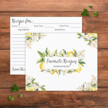 レモンと花フローラ植物性レシピカード