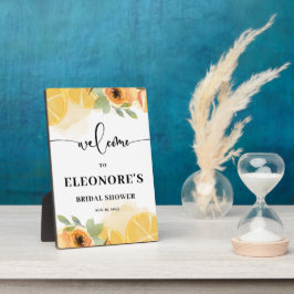 レモンと花ブライダルシャワー歓迎 フォトプラーク