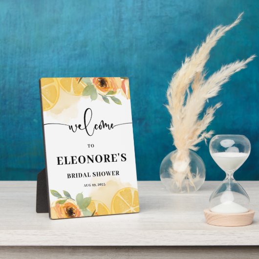 レモンと花ブライダルシャワー歓迎 フォトプラーク (側面)