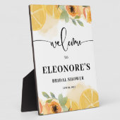 レモンと花ブライダルシャワー歓迎 フォトプラーク (側面)