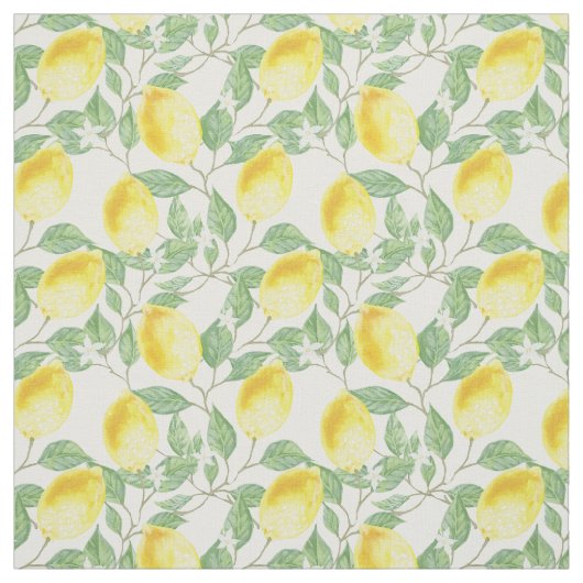 レモンと花 ファブリック (見本)