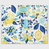 レモンと花 ラッピングペーパー (フラット)