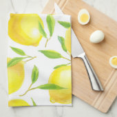 レモンと葉のデザイン キッチンタオル (四つ折り)