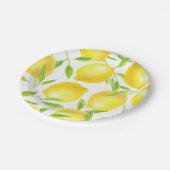 レモンと葉のデザイン ペーパープレート (アングル)