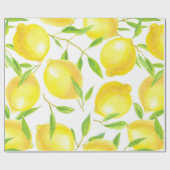 レモンと葉のデザイン ラッピングペーパー (フラット)
