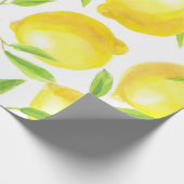 レモンと葉のデザイン ラッピングペーパー (角)