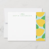 レモンと葉のノートカード ノートカード (正面)