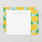 レモンと葉のノートカード ノートカード (正面/裏面)